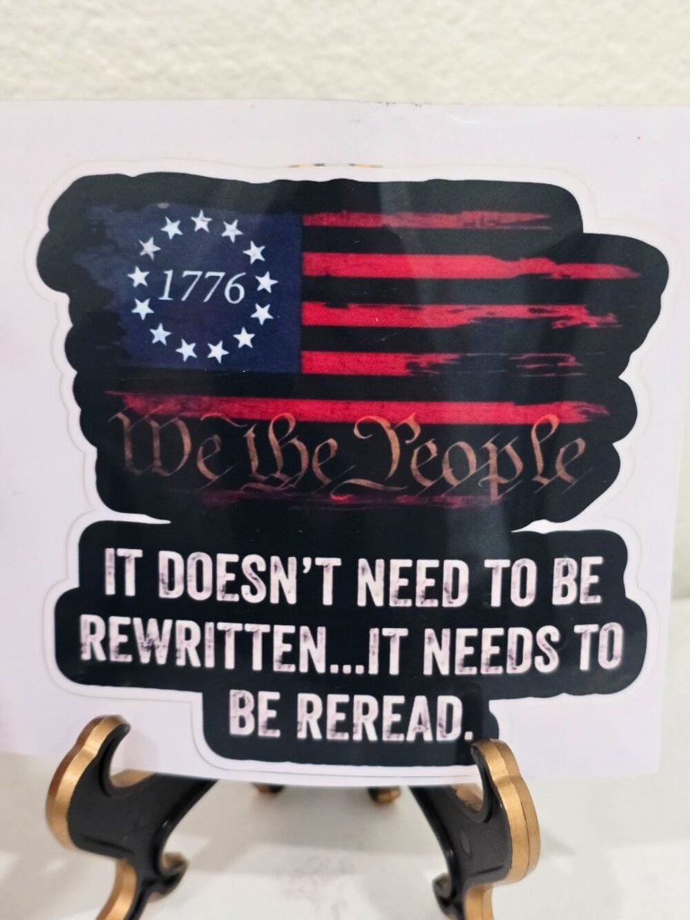 Artisan We The People 1776 American Flag Patriotic Quote Vinyl Sticker Decal 4x4